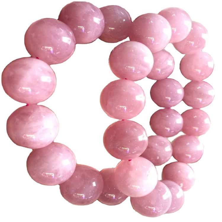 இளஞ்சிவப்பு குவார்ட்ஸ் முத்துக்கள் காப்பு 8 மிமீ அம்மாவின் தினம் பரிசு பெண்களுக்கு அவருக்கு பரிசளித்தேன். 26