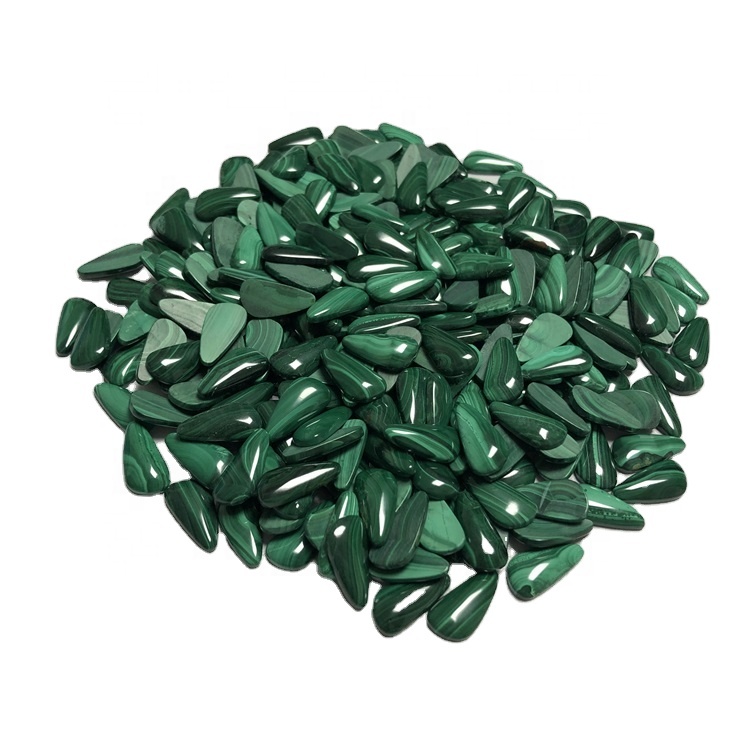 Malachit körte Cabochon Természetes malachit kalibrált síkback ékszerek 35