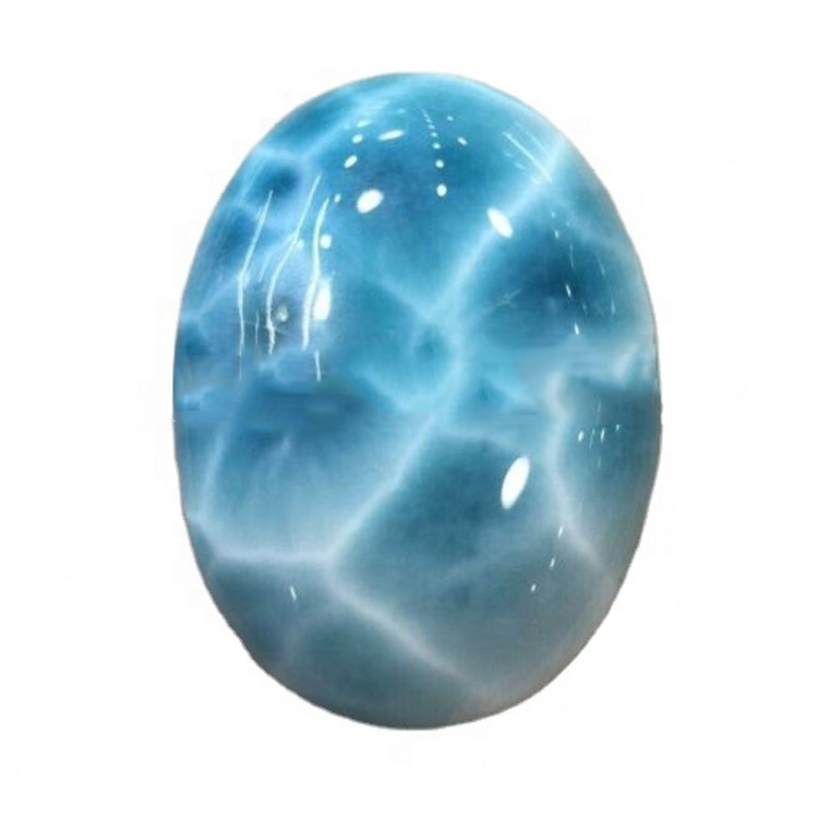 প্রাকৃতিক ডোমিনিকান লারিমার প্রাকৃতিক ওভাল ল্যারিমার CABOCHON জেনুইন আলগা রত্ন পাথর 38