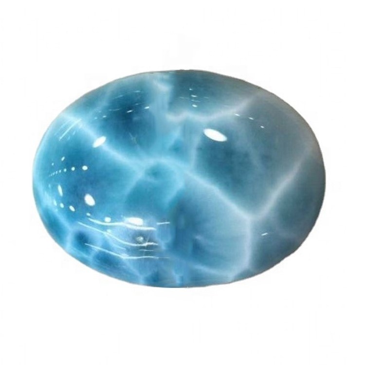 প্রাকৃতিক ডোমিনিকান লারিমার প্রাকৃতিক ওভাল ল্যারিমার CABOCHON জেনুইন আলগা রত্ন পাথর 36