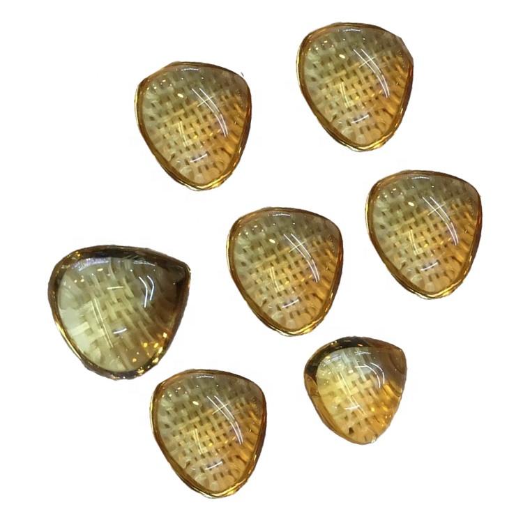 قدرتی citrine ناشپاتیاں کیبکون سیاہ پیلے رنگ کے رنگ ٹھیک معیار Citrine ڈھیلا Gemstone 32