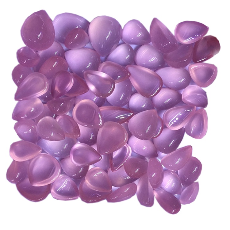 تھوک ناشپاتیاں شکل گلابی کوارٹج Cabochons تھوک Gemstone پتھر ناشپاتیاں ہموار گلاب کوارٹج گلاب گلاب 37