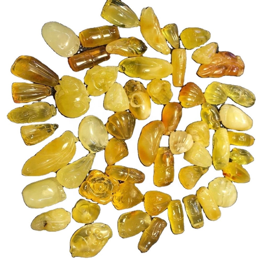 Tervező Amber faragott drágakő különböző stílusú gyöngyök 44