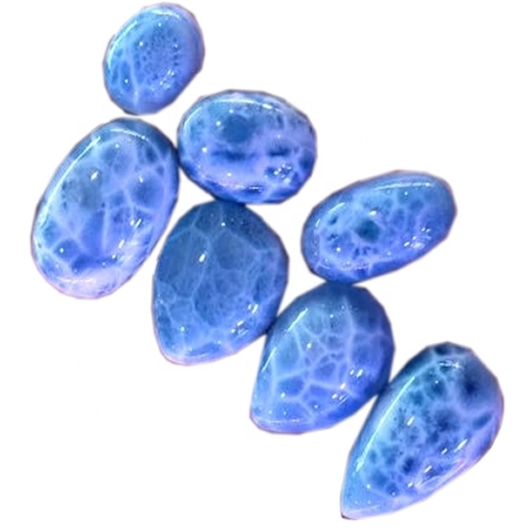 AAA Qualidade Natural Larimar Gemstone Larimar Pedstone Cabochon Atacado Lote Larimar Gemstone Jóias 36