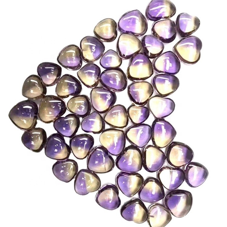 Prírodné ametrínové srdce tvar šperky drahokam prírodný ametrín hromadné ametrín srdce cabochon 35