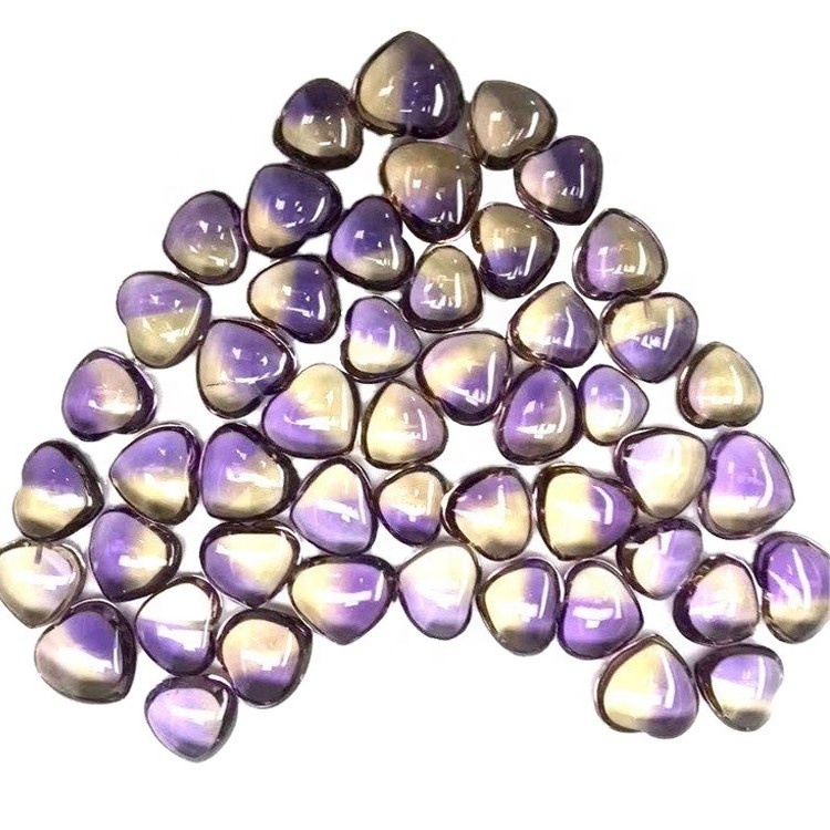 Prírodné ametrínové srdce tvar šperky drahokam prírodný ametrín hromadné ametrín srdce cabochon 37