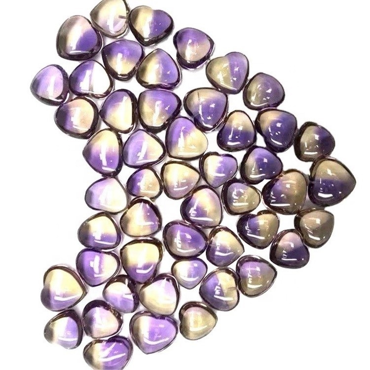 Prírodné ametrínové srdce tvar šperky drahokam prírodný ametrín hromadné ametrín srdce cabochon 39