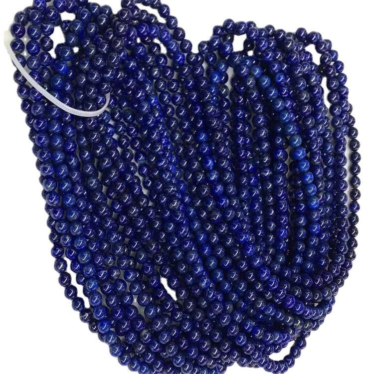 Терең көк лапис лазули моншақтары 3а Gemstone дөңгелек моншақтар 13