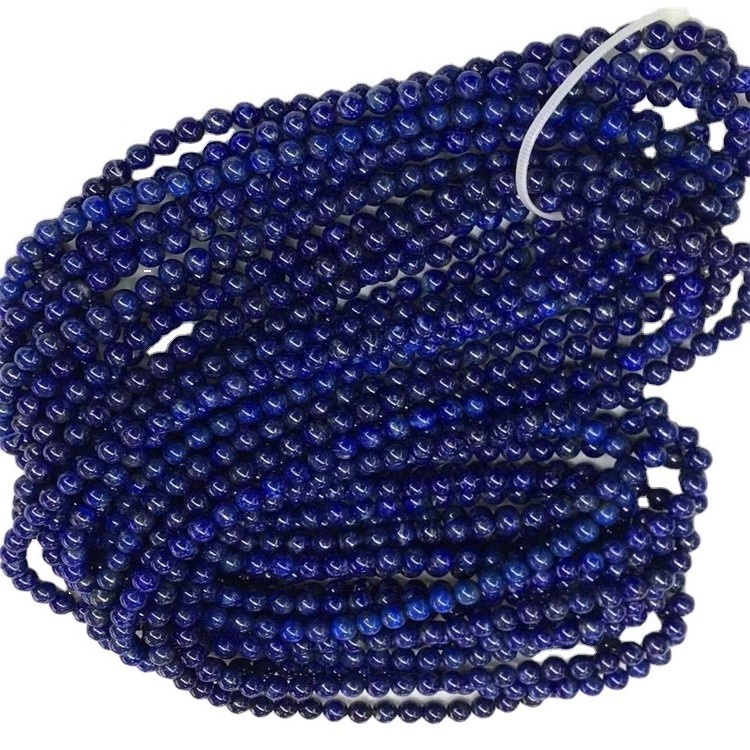 Терең көк лапис лазули моншақтары 3а Gemstone дөңгелек моншақтар 15