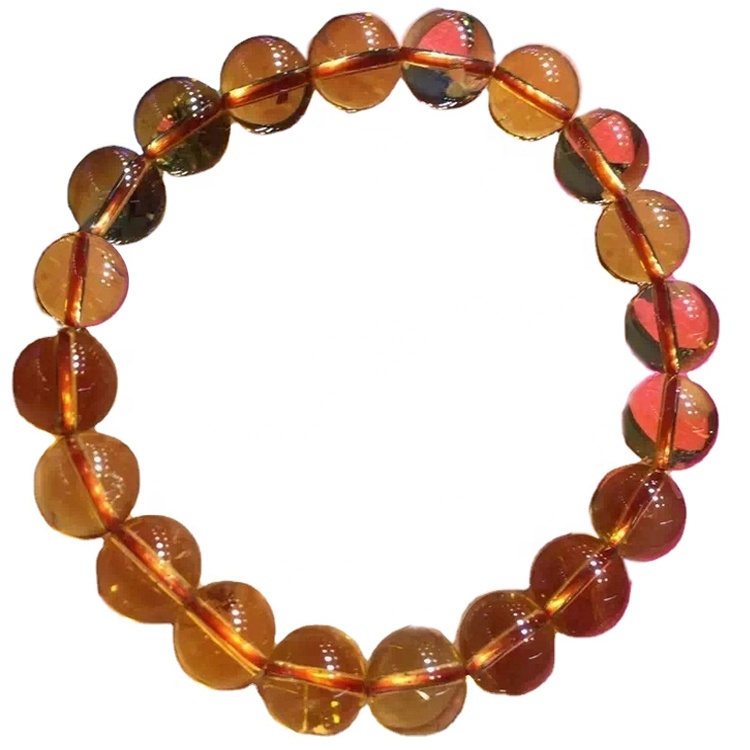 Bracciali perline della pietra preziosa citrina rotonda Citrino naturale Semi preziosi perline di pietra 23