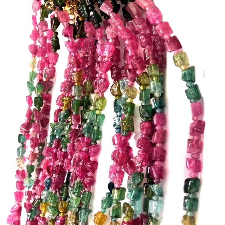 Turmaline ngjyrë rozë rruaza të lirshme për bërjen e dorës 34