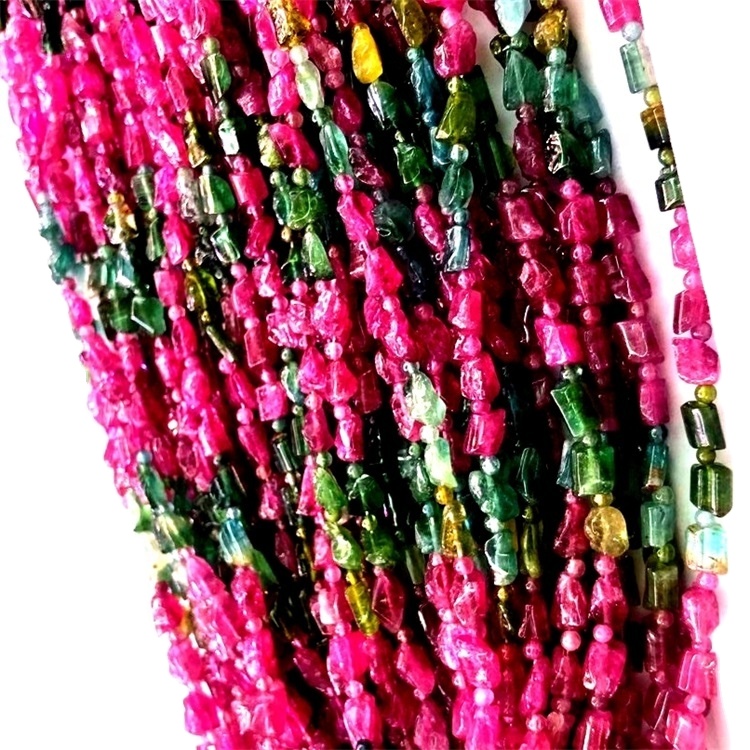 Turmaline ngjyrë rozë rruaza të lirshme për bërjen e dorës 36