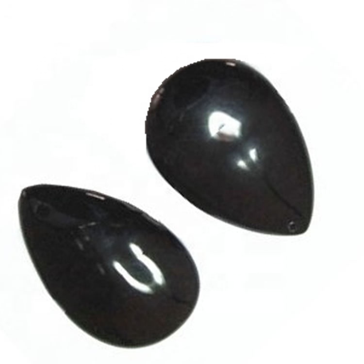 Nyeusi onyx pear cabochon nyeusi onyx cabochon asili pear sura jiwe 33