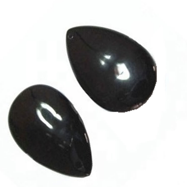 Nyeusi onyx pear cabochon nyeusi onyx cabochon asili pear sura jiwe 31