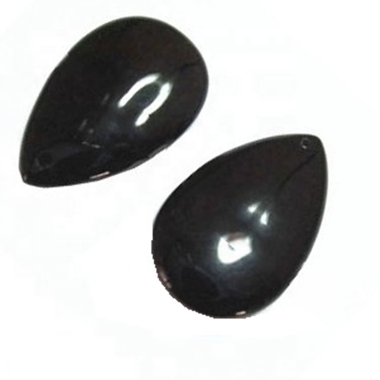 Nyeusi onyx pear cabochon nyeusi onyx cabochon asili pear sura jiwe 37