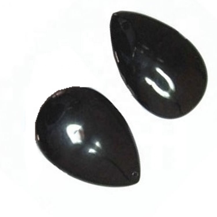 Nyeusi onyx pear cabochon nyeusi onyx cabochon asili pear sura jiwe 39