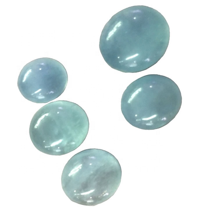 Mga Kinaiyanhon nga Aquamarine Cabs Aaa Quality Cabs Milky Blue Aquamarine Cabochon Calibon 35