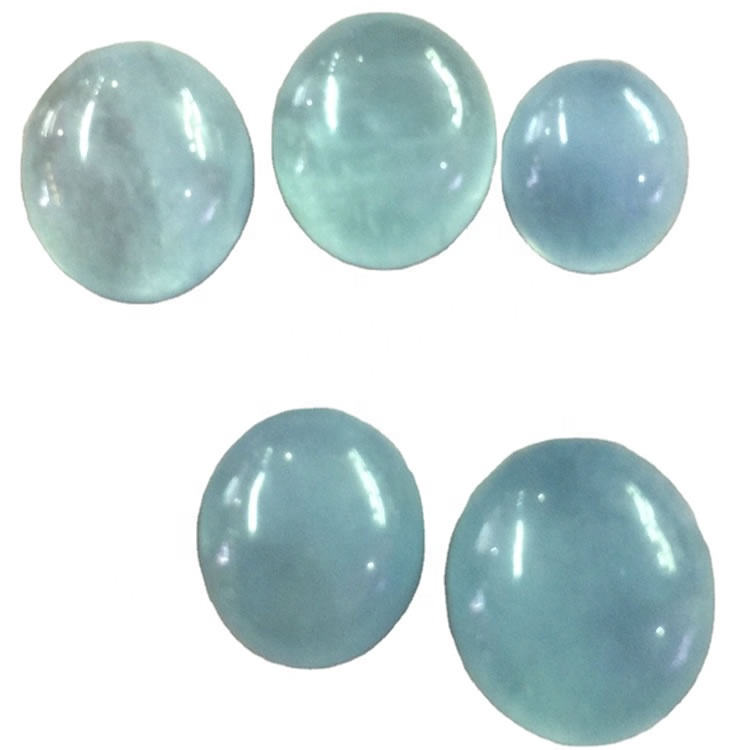 Mga Kinaiyanhon nga Aquamarine Cabs Aaa Quality Cabs Milky Blue Aquamarine Cabochon Calibon 31