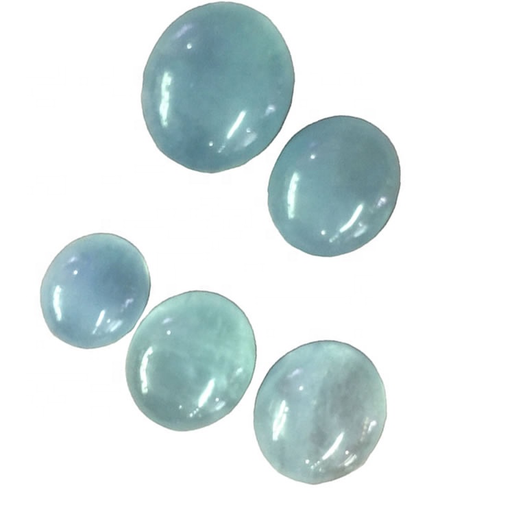 Mga Kinaiyanhon nga Aquamarine Cabs Aaa Quality Cabs Milky Blue Aquamarine Cabochon Calibon 37