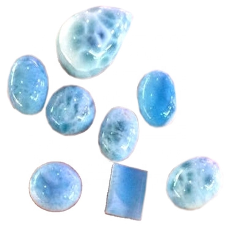 Larimar Cabs Larimar Cabochon Dóminíska Aaa + Dolphin Stone Semi Precious Gemstones 36