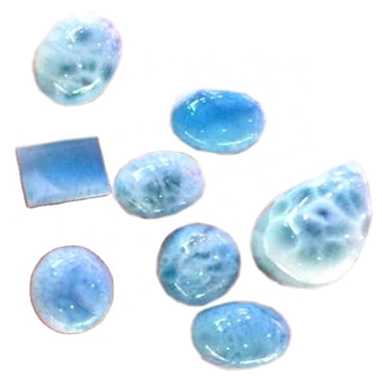 Larimar Cabs Larimar Cabochon Dóminíska Aaa + Dolphin Stone Semi Precious Gemstones 38