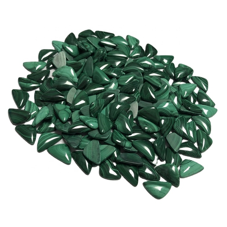 Natyrore Malachite Triangle Cabochon Stone Back Back për bizhuteri Triangle Malakite Cabochon Pikëpamje të lirshme 33