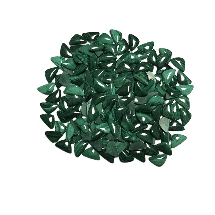 Natyrore Malachite Triangle Cabochon Stone Back Back për bizhuteri Triangle Malakite Cabochon Pikëpamje të lirshme 31