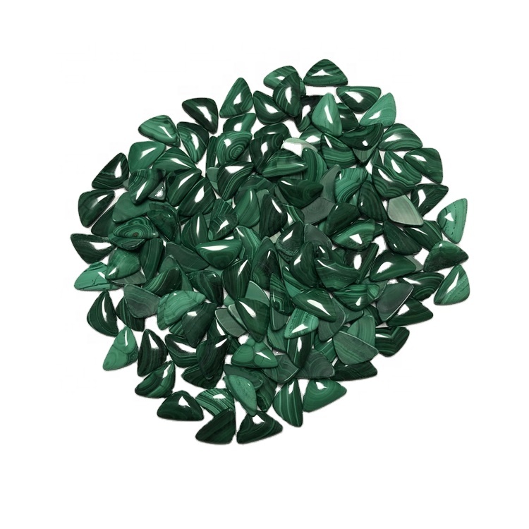 Natyrore Malachite Triangle Cabochon Stone Back Back për bizhuteri Triangle Malakite Cabochon Pikëpamje të lirshme 37