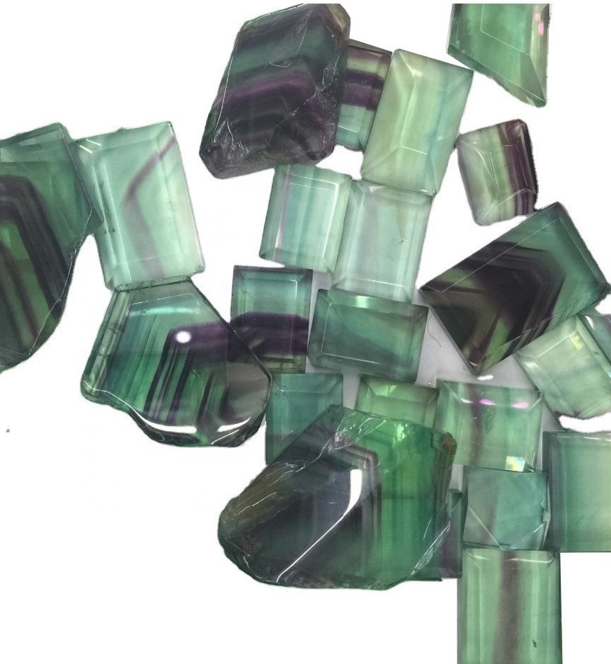 Green fluorite pyramid rectangle cabochon calibrated cabochons loose cabochons. 31