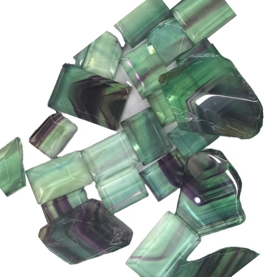 Green fluorite pyramid rectangle cabochon calibrated cabochons loose cabochons. 33