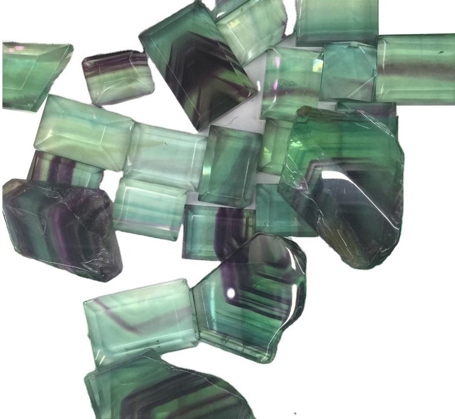 Green fluorite pyramid rectangle cabochon calibrated cabochons loose cabochons. 37