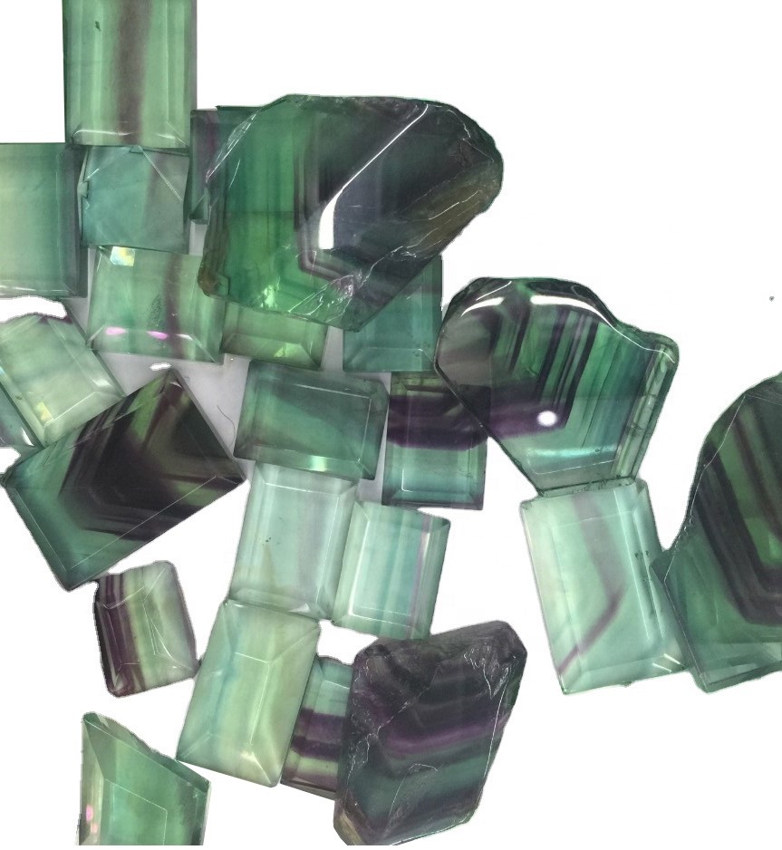 Green fluorite pyramid rectangle cabochon calibrated cabochons loose cabochons. 39