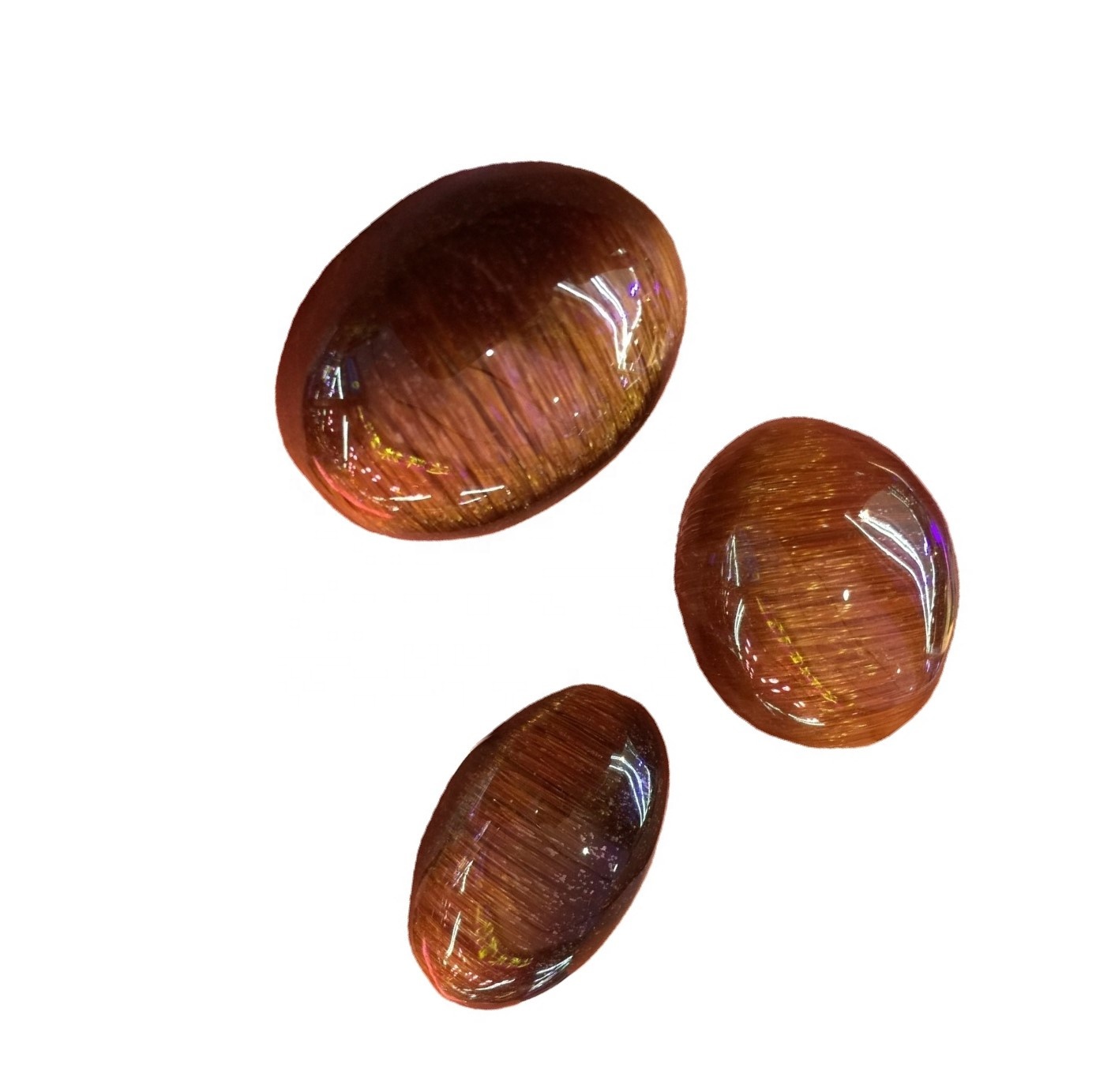 Природно бакар Рутиле Куартз Цабоцхони бакар Рутилски драго камење Врхунски ручно рађени ручни бакар Рутиле Лабав драгуљ 30