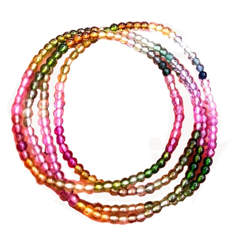 Tarmaline Gemstone rụrụ beads na-ere ọkụ 30