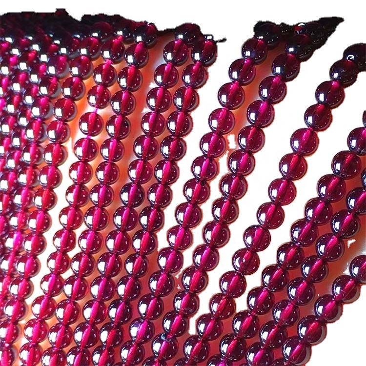 Pink Tarmaline Beads na-acha uhie uhie na-emebi gemstone gburugburu beads 6-12mm maka ọla na-eme 33