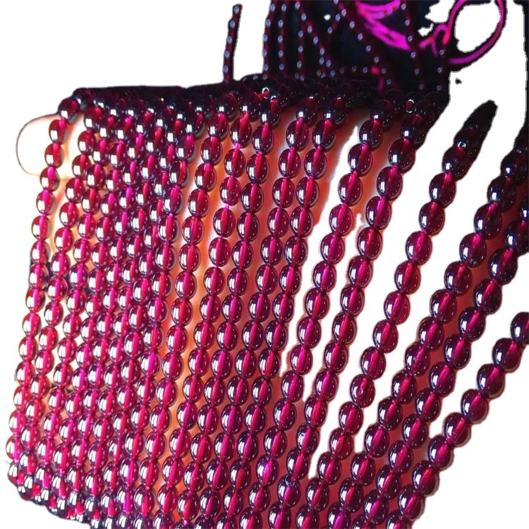 Pink Tarmaline Beads na-acha uhie uhie na-emebi gemstone gburugburu beads 6-12mm maka ọla na-eme 37