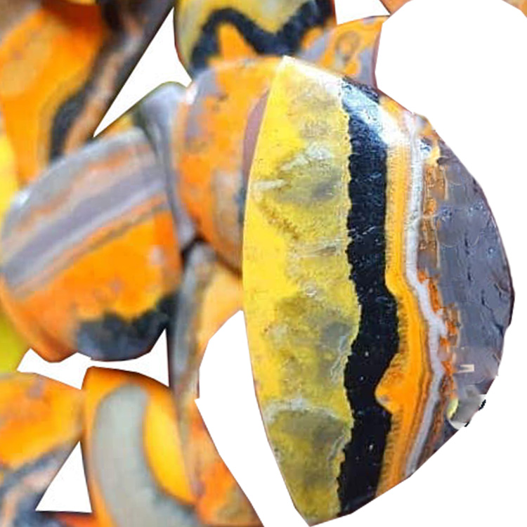 Ya jumla ya asili ya asili ya agate cabochon kushoto na kulia mechi jozi laini jiwe 21