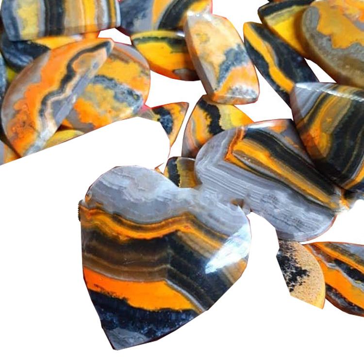 Ya jumla ya asili ya asili ya agate cabochon kushoto na kulia mechi jozi laini jiwe 23