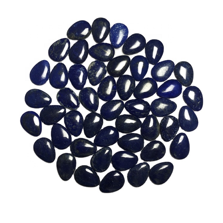 નેચરલ બ્લુ લેપીઝ લાઝુલી સરળ પિઅર કેબોકોન લેપીઝ લાઝુલી રત્ન પિઅર કેબોકૉન 18