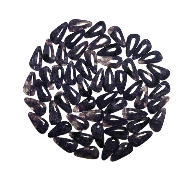 Bentuk Charite Gemstone Pear Sikap Topik Charoite Cabochon Setting Charoite Flat Cabochons 18