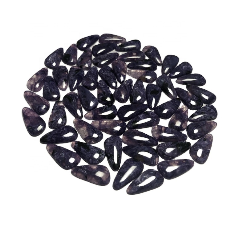 Bentuk Charite Gemstone Pear Sikap Topik Charoite Cabochon Setting Charoite Flat Cabochons 22