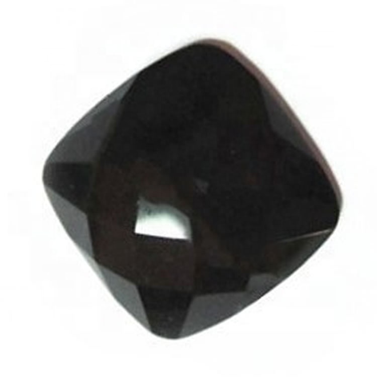 இயற்கை கருப்பு ஓனிக்ஸ் சதுக்கத்தில் Faceted தளர்வான ரத்தினம் இலவச கப்பல் 7