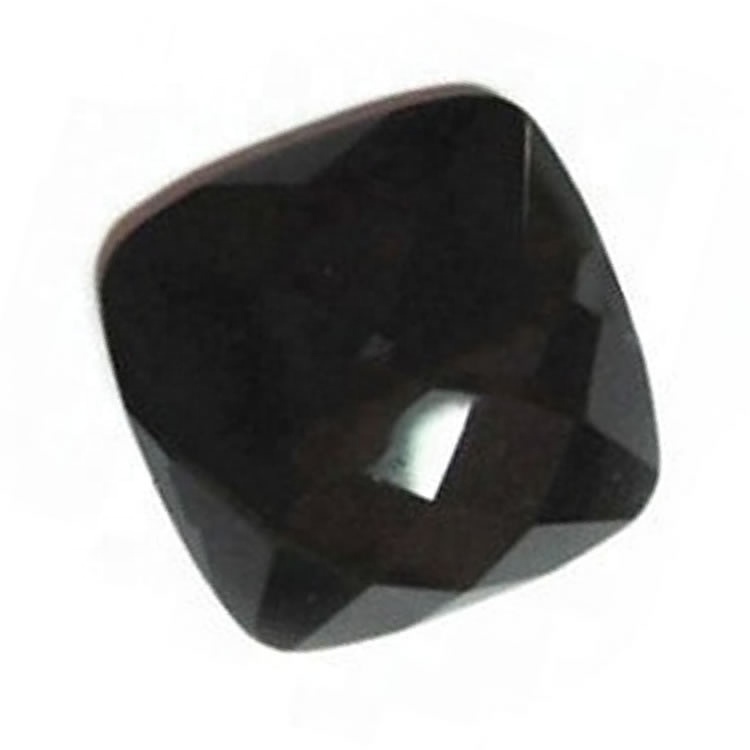 இயற்கை கருப்பு ஓனிக்ஸ் சதுக்கத்தில் Faceted தளர்வான ரத்தினம் இலவச கப்பல் 9