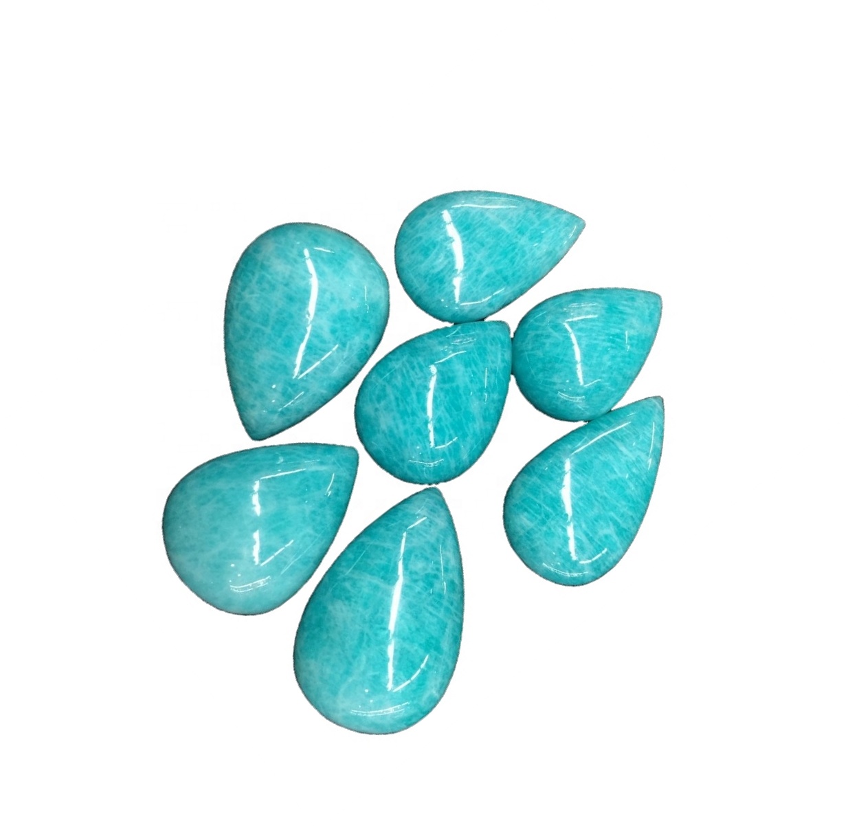 Bentuk Pear Amazonite Alami Cabochon Gemstones Berkualitas Tinggi 22