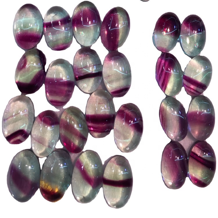 Natural fluorite colorite cabochons yekutengesa lot fluorite oval Cabchoni 18