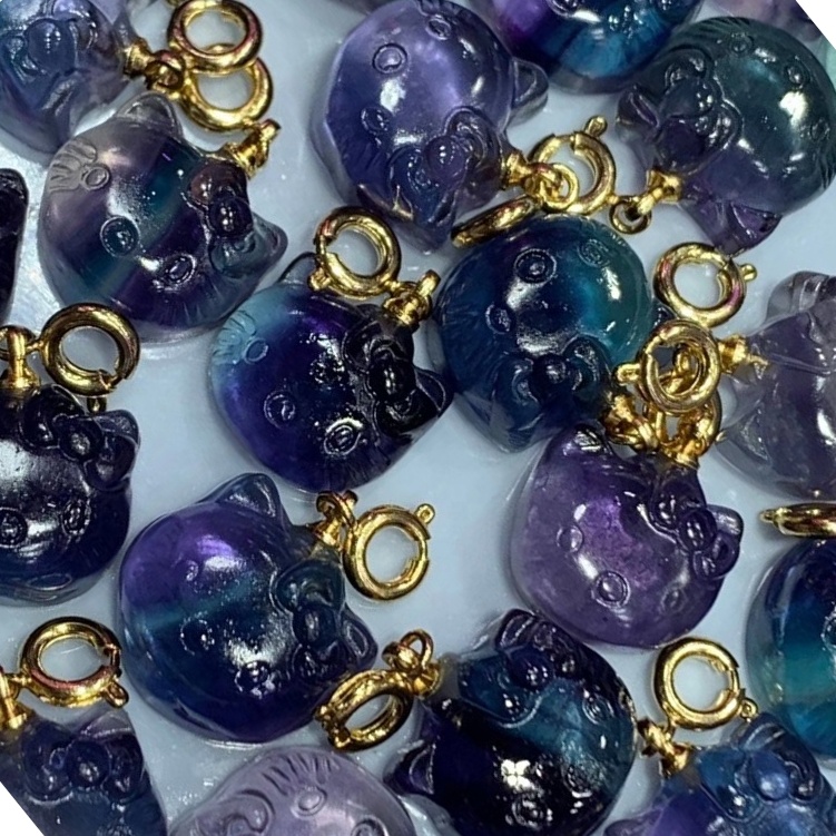 Ndewo Kitty nhazi fluorite awara awara adabara / ọla edo na-acha odo odo / finerant 20