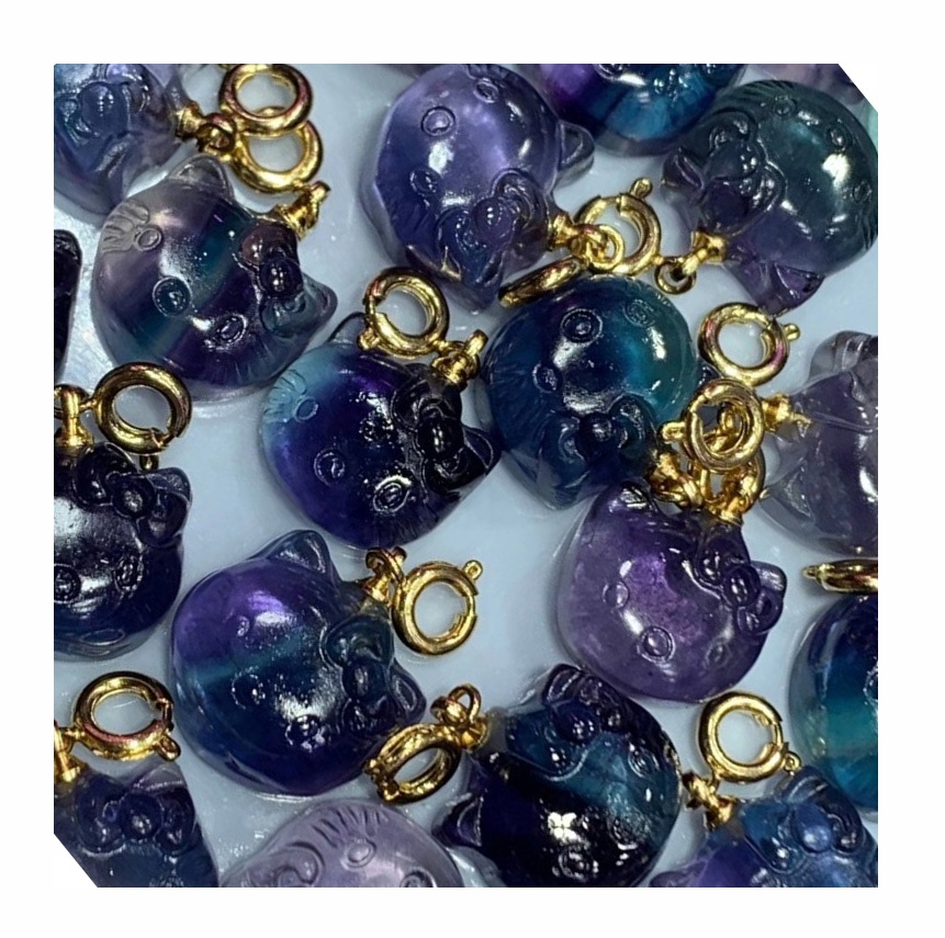 Ndewo Kitty nhazi fluorite awara awara adabara / ọla edo na-acha odo odo / finerant 22