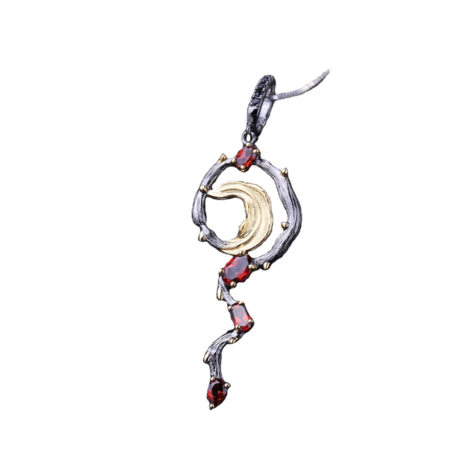 Kwa ụbọchị na-eyi ụdị mma ụmụ nwanyị dị mma na-eji bticlate quartz na ruby ​​925 ọla edo na-acha ọla edo 9