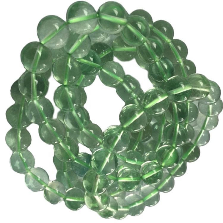 Forma redonda lisa de fluorita múltiple cadena, hebras de perlas de piedras preciosas naturales, semi preciosa y 38