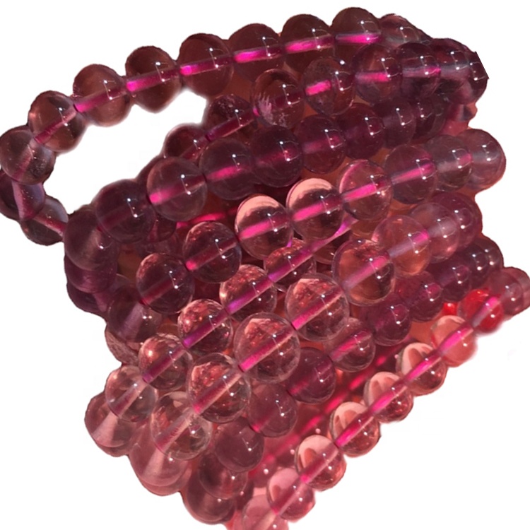 Wholesale redondo natural caído colorido joyería fluorita haciendo perlas de piedras preciosas sueltas 32